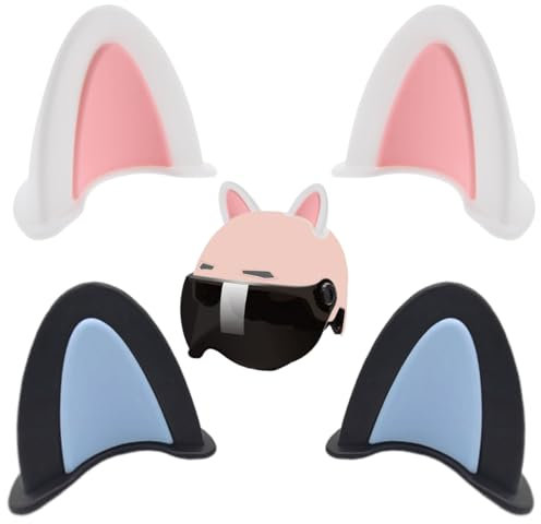 EORPAVU Motocrosshelme 4 Stück Motorradhelm-Dekoration, Ohren, Katzenohren, Motorradhelm-Dekoration, Motorradhelm-Dekoration, Motorradhelm, Katzenohren, Eckdekoration