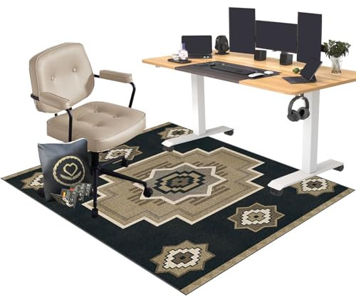 EYKWKB Bodenmatte Stuhlunterlage, Schutzmatte für Teppichböden, Bodenschutzmatte für Teppich, Bürostuhl Unterlage Gaming Teppich Stuhlunterlage, schreibtischstuhl unterlage für Laminat 150 x 160 cm