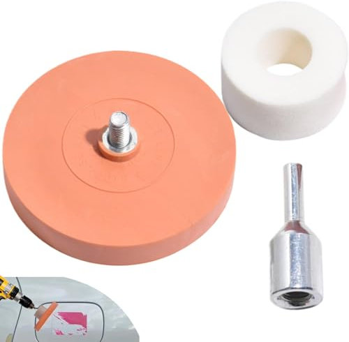 Adhesive Eraser Wheel,4 Inch Rubber Wheel for Drill | Decal Removal Tool, Sticker Glue Remover for Auto Body, Removes Pinstripe Stripe and Graphic
