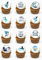 Fishing Cupcake Toppers Happy Birthday Cupcake Decoration Colorful Gone Fishing Cake Decor Fishman Fishing Pole theme for Men Women Children 24 Precut Edible Cupcake Toppers Premium Wafer Card