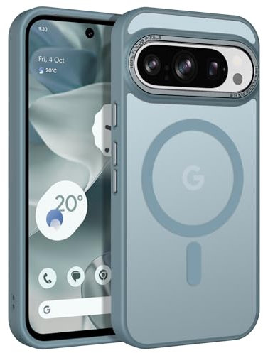 YINLAI Funda para Google Pixel 9/9 Pro/10/10 Pro compatible con MagSafe, funda magnética translúcida mate, resistente a los golpes, protección militar para Google Pixel 9/9 Pro/10/10 Pro de 6,3