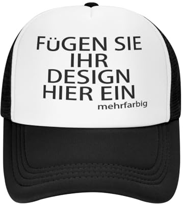 Kustima Basecap personalisiert mit Foto/Logo/Text, Baseball Cap selbst gestalten Verstellbare Trucker-Kappe personalisierte als Geschenk,Mesh Caps Männer Frauen,Snapback Schildkappe Herren Damen