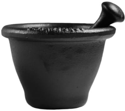 HYKJCSS Mortier Pilon Cuisine Moulin À Épices en Fonte, Mortier À Ail, Broyeur À Ail, Presse-ail, Pilon Herb Grinder