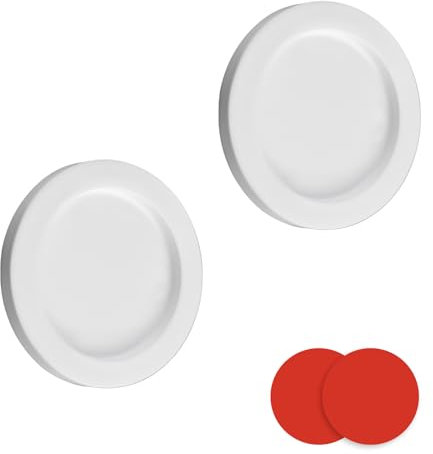 MOROBOR Tirador redondo autoadhesivo para puerta corrediza, paquete de 2 tiradores de aleación de aluminio invisibles para puerta corredera, cajón de granero, armario, armario (blanco)