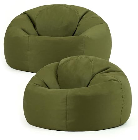Bean Bag Bazaar Kingston Outdoor Bean Bag with Filling, 2 Pack, Green