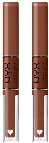 NYX Professional Makeup Shine Loud Lippenstift, total Baller, kein Transfer, ultra-pigmentierter Glanz, langer Halt 16 Stunden, glänzendes Finish, intensive Farbe, Formel mit nährenden Ölen, 2 Stück