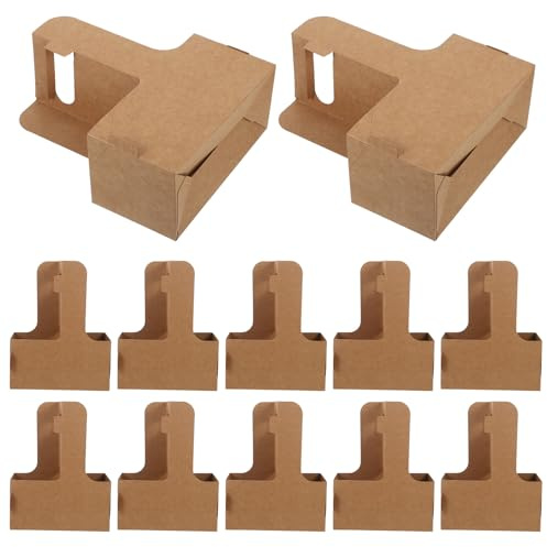 Hohopeti 30 Unidades Posavasos de Mano de Papel Kraft portavasos de café portavasos para Bebidas Accesorios de Entrega de Comida Light Brown Reutilizable