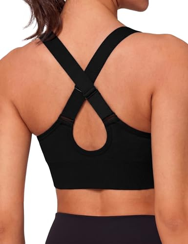 Litherday Women's Sports Bra Wireless Adjustable Support Bra S-XXL | Cross Back, Wireless, Removable Padding, Yoga Gym Workout Crop Top