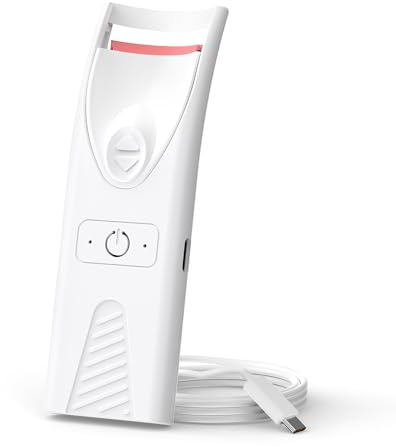 Smiling Shark Wimpernzange Beheizbar Curler, Beheizte Wimpernzange Elektrisch-Natürliche 24-Stunden-Krausung, 15s Schnelles Vorwärmen Travel Eyelash Curler mit Type-C Aufladung Für Alle Wimpern