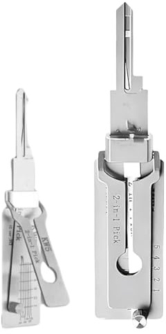 2-in-1 Key Decoder & Lock Pick Tool, Stainless Steel Lock Picking Kit for Auto and Door Emergency Opening, Professional Locksmi/th Tools with Skeleton Keys for Lockpicking Training Set,Easy to Use