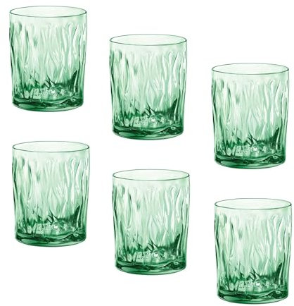 Bormioli Rocco 580518BAC121990 Wind Lot de 6 verres à eau Vert 10¼ oz
