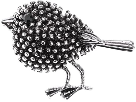 Baoblaze Strass Brosche Vintage Schmuck Anstecknadel Modeschmuck, Alte Silberne Vogel-Diamant-Brosche