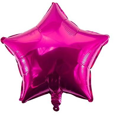 Oblique Unique® Herz Stern Folien Luftballon für Geburtstag Kindergeburtstag Hochzeit Party Feier Weihnachten Deko Folienballon - Wählbar (Stern Pink)