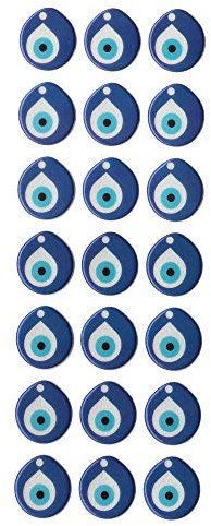21X Nazar Boncuk Boncugu 3D Sticker Aufkleber Reliefsticker 18mm Blaues Auge, Evil Eye, Türkischer Glücksbringer, Gastgeschenke Dekoration Amulett Babyparty Mevlüt Sünnet bebek sekeri