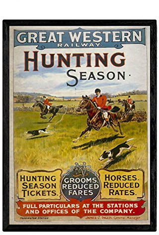 Nacnic Poster Vintage de Caza a Caballo. Láminas para Decorar Interiores con imágenes Vintage y de Publicidad Antigua. Cuadros decoración Retro. Tamaño A3