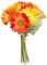 YQYAZL Künstliche Gerbera-Blume, einzelner Stiel, Blumenstrauß, Kunststoff, Seide, künstlich, dekorativ, für den Innen- und Außenbereich, Haus, Garten, Büro, Hotel, Hochzeit, Party, orange-gelb