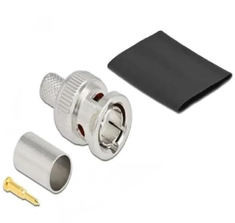 Delock BNC Stecker zum Crimpen RG6 mit passendem Schrumpfschlauch