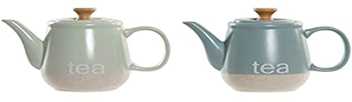 Tetera Dkd Home Decor Azul Gres Menta (1L) (2 Pcs)