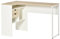HOMCOM Bureau d'angle Bureau Informatique avec tiroirs Multi-Rangement en Bois Aspect chêne Clair Blanc