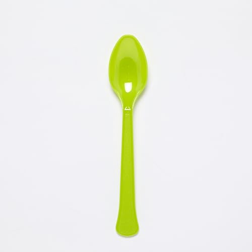 Amscan 9915409-206 - Lime Green Eco-Friendly Re-usable Dishwasher Safe Plastic Party Spoons - 24 Pack