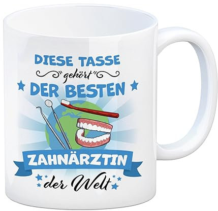 Beste Zahnärztin der Welt Kaffeebecher diese Tasse als tolle Geschenkidee für Kolleginnen oder Freundinnen die ihren Beruf über alles lieben
