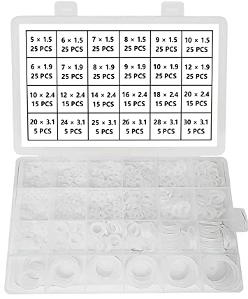 YIXISI 420 Piezas 24 Tamaños Juego de Surtido de Juntas Tóricas Blanco, Juntas de estanqueidad de silicona, para Sellado De Arandela De Fontanería y Reparación Rápida Automática