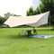 Camping Zeltplane Wasserdicht, 5,1mx5,1m Tarp Sonnensegel mit 2 Stangen 8 Zeltnägel 8 Seilen 1 Aufbewahrungstaschen, Markisentuch Zelt Tarp Zeltunterlage Picknickdecke Sonnensegel für den Außenbereich