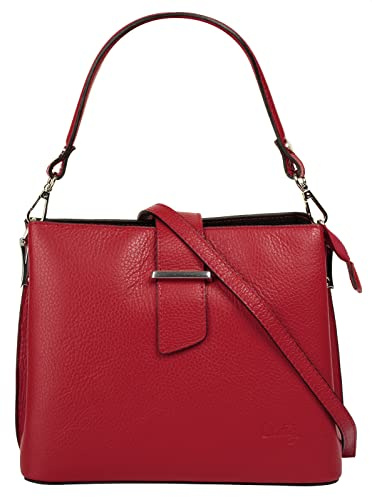 Cluty Handtasche Echt Leder Damen Made in Italy, Tragetasche, Umhängetasche, Abendtasche aus Leder