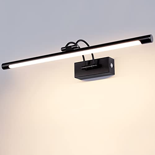 TYhogar LED Spiegelleuchte Badezimmer 60cm 15W, 3 Farbtemperaturen Dimmbar + Stufenlos Dimmbar LED-Bilderleuchte mit Schwenkbarem Lampenkopf, Wandleuchte Arc Arm Spiegel Beleuchtung Lampe