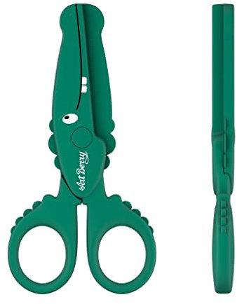 ErichKrause® Artberry® Kinderschere mit Sicherheitsklinge – Motiv: Krokodil – Ideal für Vorschule & Basteln