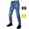 GEBIN Motorradhose Herren, Motorrad Jeans Herren mit Protektoren, Aramidfaser Jeans Motorrad, Motorrad Hose mit Oberschenkeltaschen (Blue,XL)