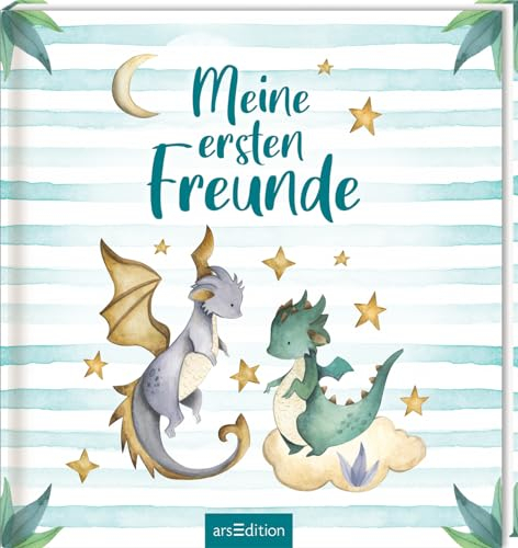 Meine ersten Freunde – Drachen (Aquarell-Optik): Freundebuch für Kita, Krippe, Kindergarten | für Jungen und Mädchen ab 2 Jahren