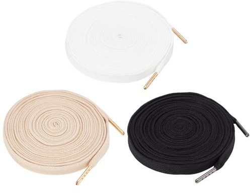 BENECREAT 3Pcs Adjustable Lace up Dress Cord Back for Zipper Replacement, 178 Inch/4.5m 3 Colors Flat Replacement Drawstring Cords for Corset Sports Pants
