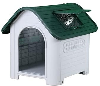 Cuccia per Cane Casa per Cani per Uso Interno ed Esterno con Finestra Apribile (S)