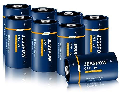 CR2 Batteries,Non-Rechargeable CR2 3V Lithium Battery High Performance for Flashlight, Golf Rangefinder, Headlamp, Alarm Systems (8 Pack)