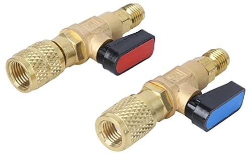 Eujgoov Klimaanlagen-Kältemittel-Kugelhahn-Adapter, Manuelles Absperrventil für R22 R410A