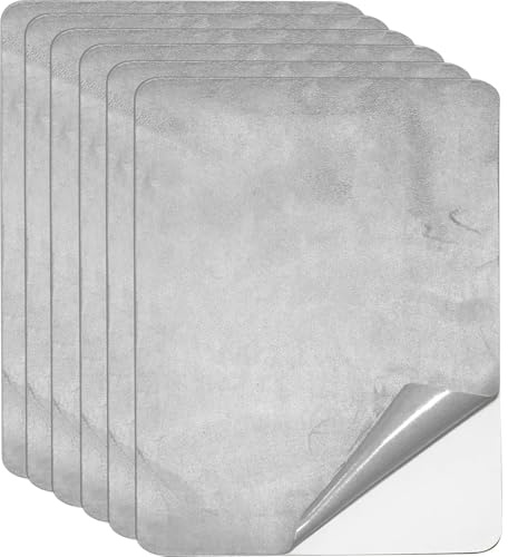 Mikrofaserstoff Selbstklebend,6 stuck 20 * 30cm Flicken Selbstklebend Stoff,Stoff Reparatur Patches Selbstklebend,Wildleder Optik Kunstleder (Hellgrau)
