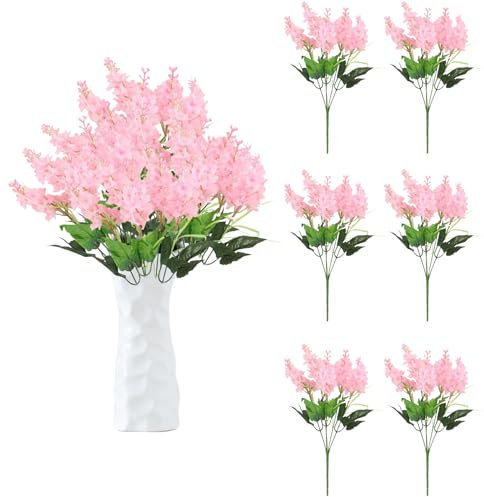 astylishome Pink Artificial Flowers Realistic Vivid Decorative No Withering Aesthetic Floral Arrangement Fake Hyacinth Wedding Decor for Ceremony Home Wedding Garden 1411