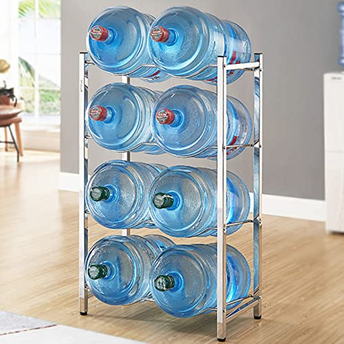 Water Bottle Storage Rack Water Cooler Jug Holder Shelf, 5 Gallon Water Bottle Dispenser Storage Organizer Tray Rack, Heavy Duty Stainless Steel Beverage Rack Water Jug Rack, Save Space