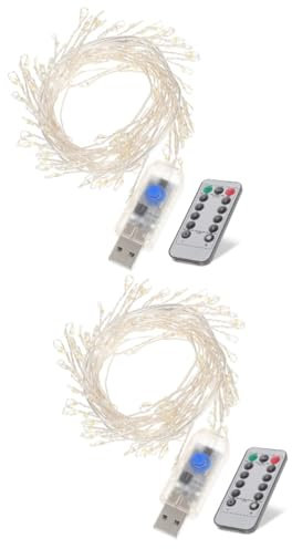 Warmhm 2St LED-Lichterkette led ligts led-light schöafzimmerdeko DIY Dekoration decoration lights LED Lampen Blumengirlande batteriebetriebenes Licht Türkranz licht Elektronisches Bauteil