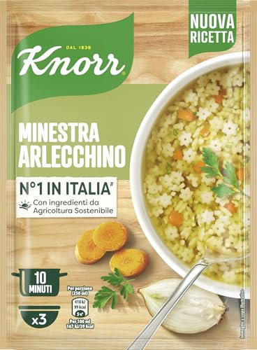 Knorr Minestra Arlecchino, Piatti Pronti Knorr con Verdure da Agricoltura Sostenibile, Senza Coloranti, Senza Conservanti, Fonte di Proteine, Vegano, 84 g