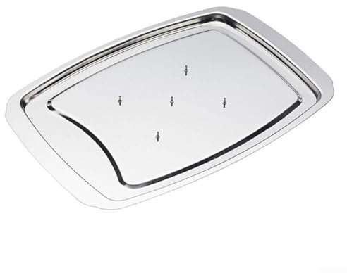 Metal Meat Carving Tray | Stainless Steel Meat Carving Bowl | Carving Tray with Non-Slip Spikes for Cutting, Chopping, Serving Meat