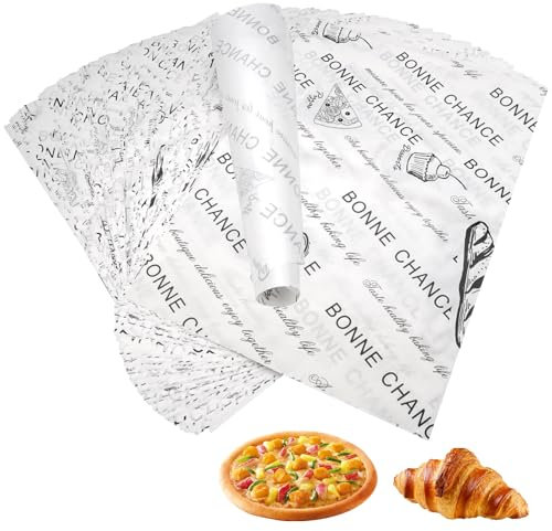 100 Pezzi Carta per Alimenti, 38 x 28 cm Carta Da Forno Aspetto Giornale, Carta Oleata per Alimenti, Carta Fritti, Carta Alimentare Giornale, Carta per Hamburger, Sacchetti per Hamburger