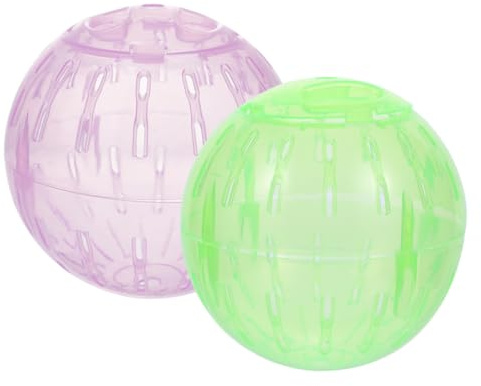 VICASKY 2stücke Transparente Hamsterlaufbälle Kleintier-Spielzeug Trainingszubehör für Hamster Meerschweinchen und Rennmäuse aus Robustem Kunststoff Einfach zu Reinigen