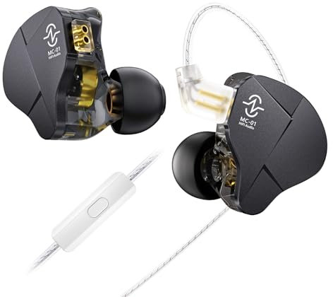 Yinyoo CCZ MC01 Soul Wired In-Ear Headphone,10mm PET Doppelmagnet Dynamic Driver Gaming In Ears Kopfhörer, HiFi IEM Stereo Leichtes Ohrhörer mit 3,5mm Tangle-Free Austauschbare Kabel