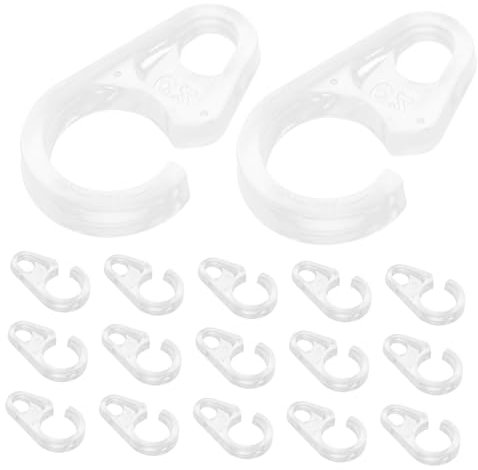 OSALADI 50 Ganci Per Tende in Plastica, Con A Cricchetto, Per Tende, Per Finestre, Porte E Docce, Trasparenti.