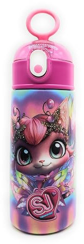TheCartoonWorld BORRACCIA Seven in acciaio inox 304, SJ GANG Animali - 460 ml (Gattino)