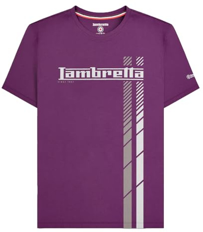 Lambretta Mens Fade Racing Stripes Retro T Shirts (UK, Alpha, 4XL, Regular, Regular, Winter Bloom)