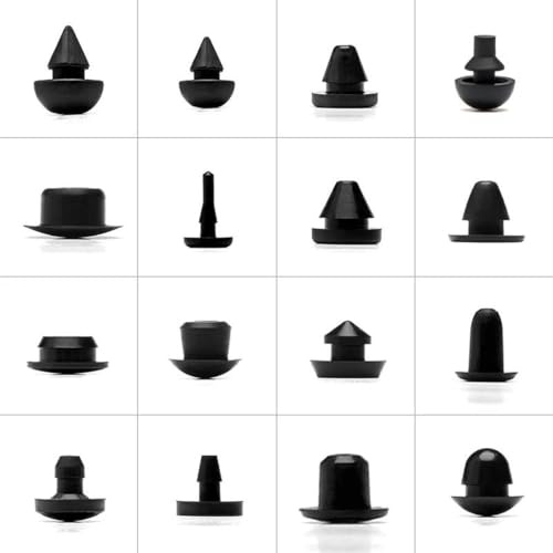 Tappi in gomma a forma di T in silicone, Tappo in gomma for fori in silicone Tappo a T conico Nero 50 pezzi(Black 10 Pcs,FC-058-CW-AT)