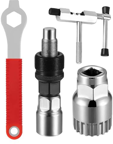 Bike Chain Removal Tool Kit, Bike Cassette Removal Tool, Including Bicycle Crank Puller, Flywheel Chain Sprocket-Remover, Wrench and Bottom Bracket Removal-Tool, for Bikes Repair & Maintenance